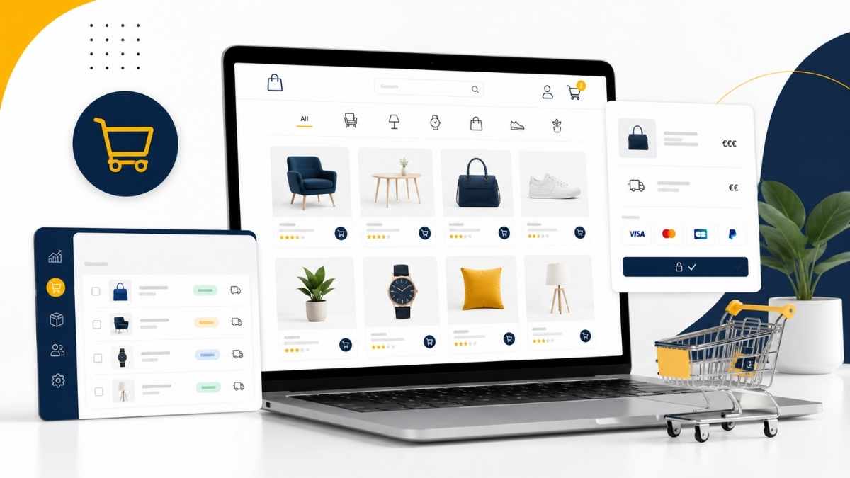 Création d’une boutique en ligne avec catalogue produits, paiement et gestion des commandes